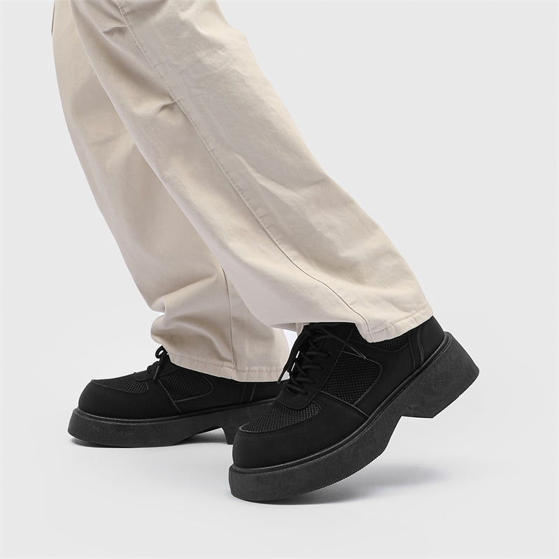 MLB LTHR-20 Chunky Platform Mesh-Detail Boots - Sneakernational