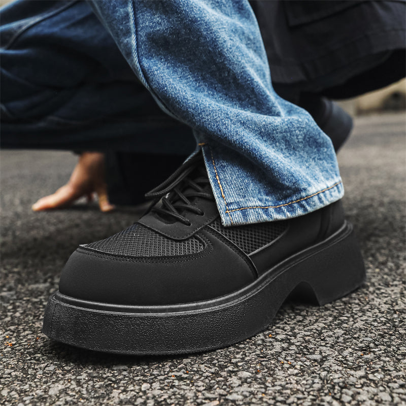 MLB LTHR-20 Chunky Platform Mesh-Detail Boots - Sneakernational