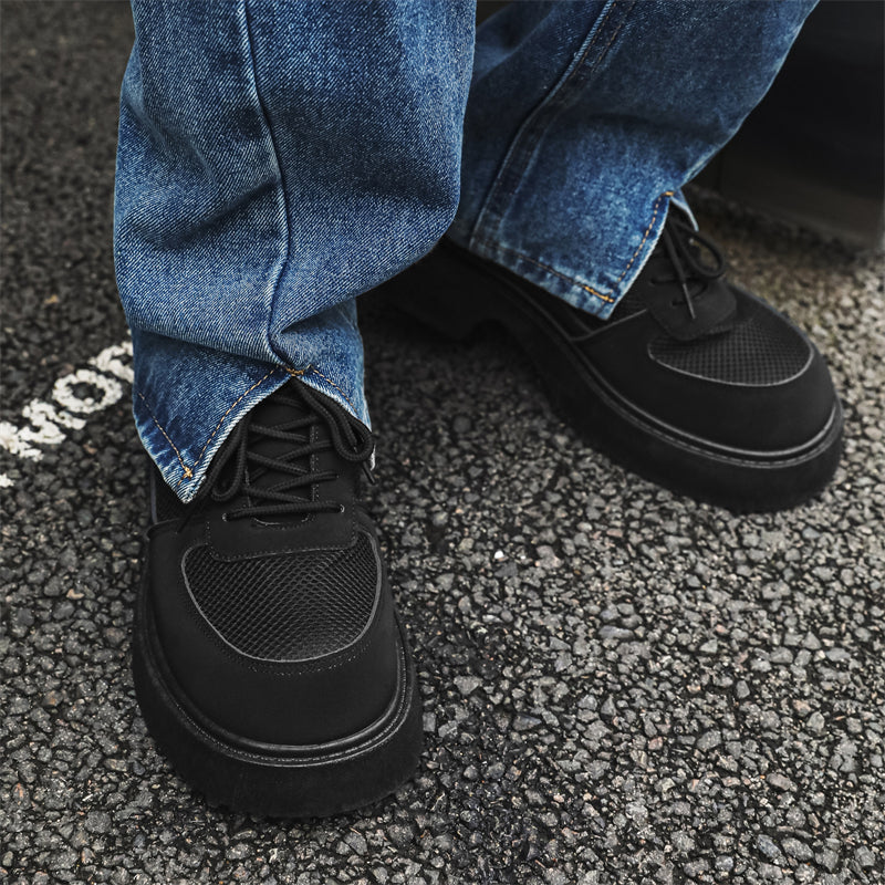 MLB LTHR-20 Chunky Platform Mesh-Detail Boots - Sneakernational