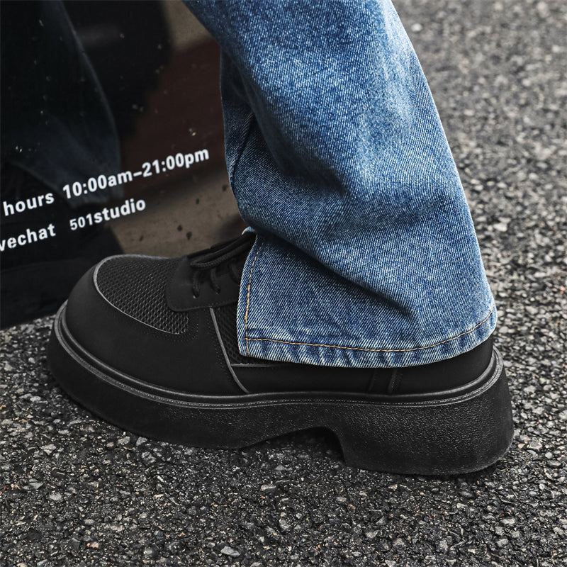 MLB LTHR-20 Chunky Platform Mesh-Detail Boots - Sneakernational