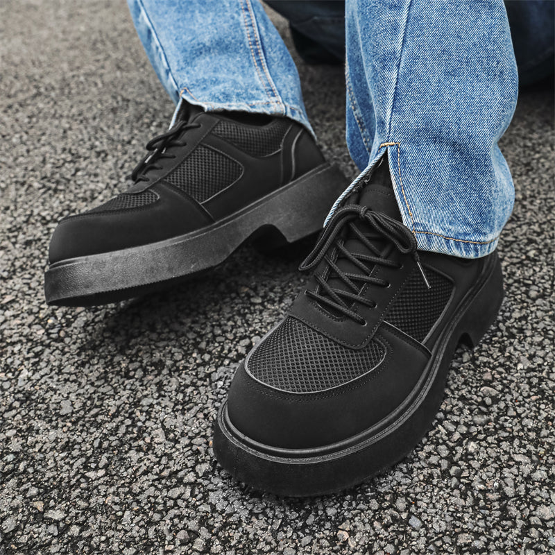 MLB LTHR-20 Chunky Platform Mesh-Detail Boots - Sneakernational