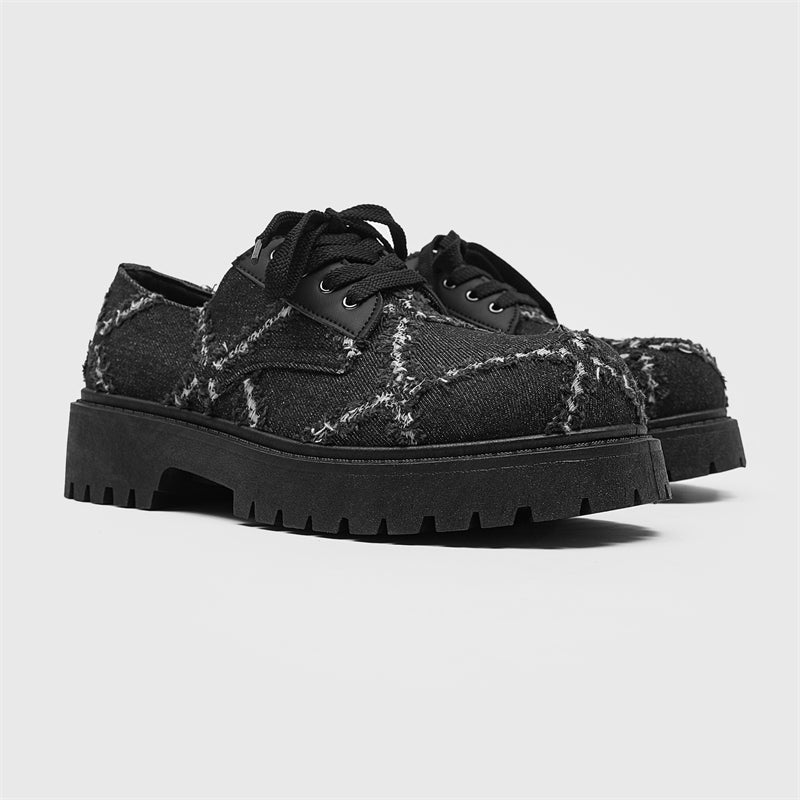 MLB LTHR-16 Distressed Denim Derby Shoes - Sneakernational