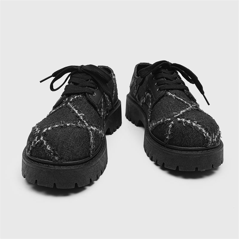 MLB LTHR-16 Distressed Denim Derby Shoes - Sneakernational