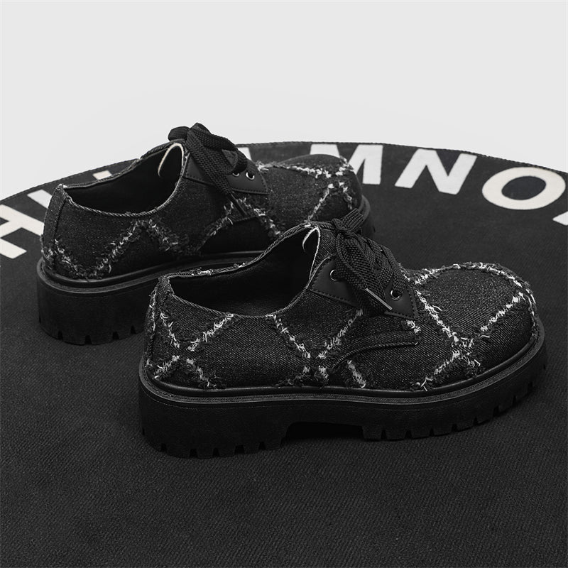 MLB LTHR-16 Distressed Denim Derby Shoes - Sneakernational