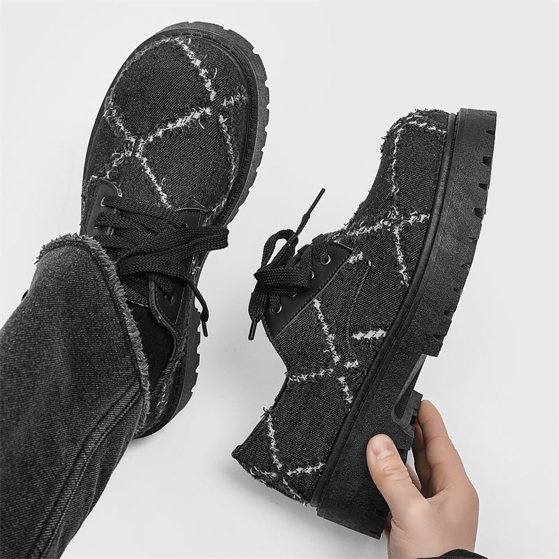 MLB LTHR-16 Distressed Denim Derby Shoes - Sneakernational