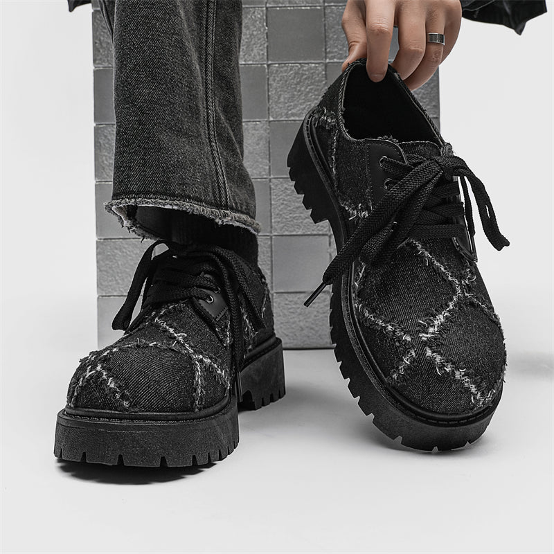 MLB LTHR-16 Distressed Denim Derby Shoes - Sneakernational