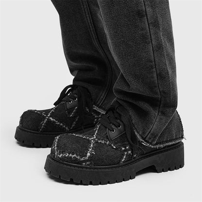 MLB LTHR-16 Distressed Denim Derby Shoes - Sneakernational