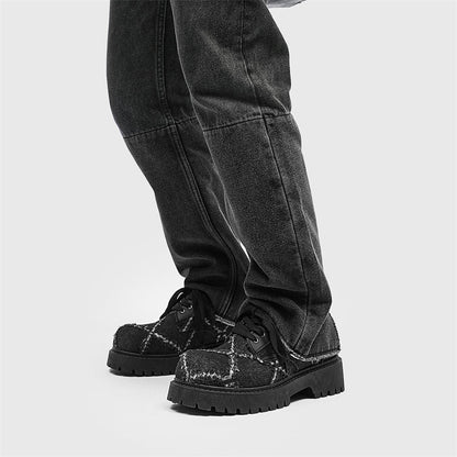 MLB LTHR-16 Distressed Denim Derby Shoes - Sneakernational