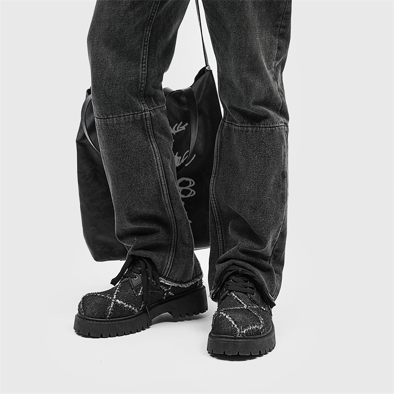 MLB LTHR-16 Distressed Denim Derby Shoes - Sneakernational