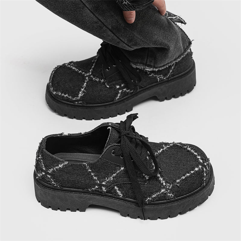 MLB LTHR-16 Distressed Denim Derby Shoes - Sneakernational
