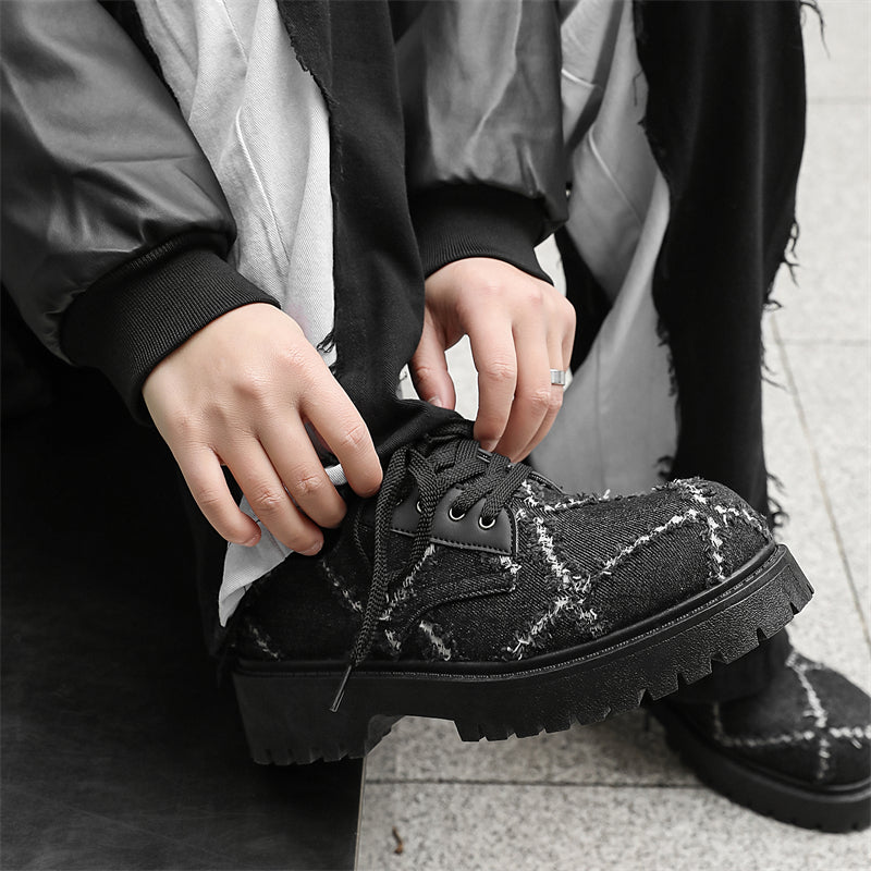 MLB LTHR-16 Distressed Denim Derby Shoes - Sneakernational