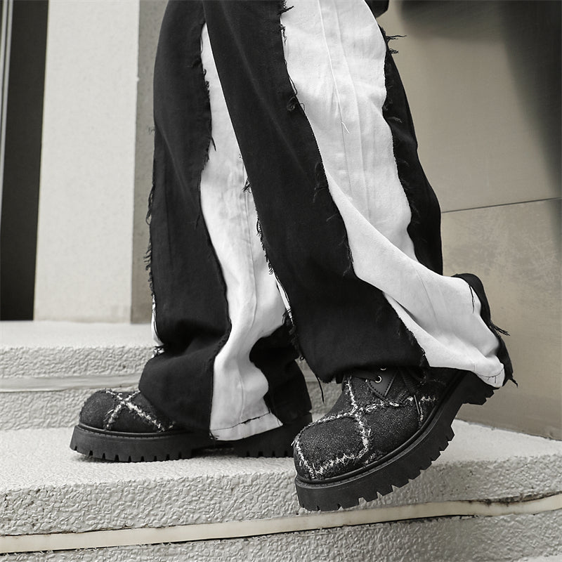 MLB LTHR-16 Distressed Denim Derby Shoes - Sneakernational