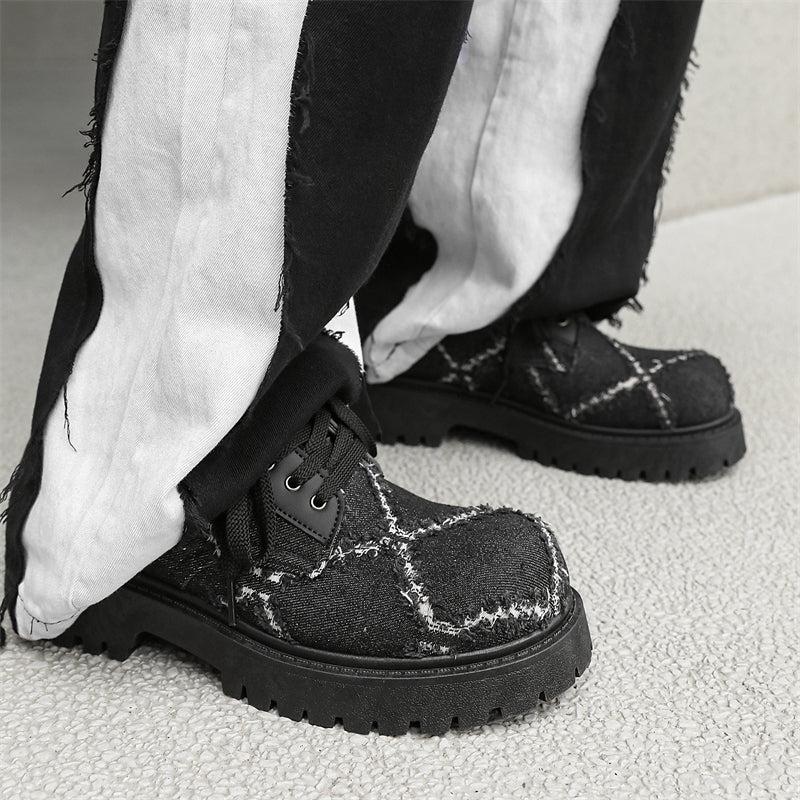 MLB LTHR-16 Distressed Denim Derby Shoes - Sneakernational
