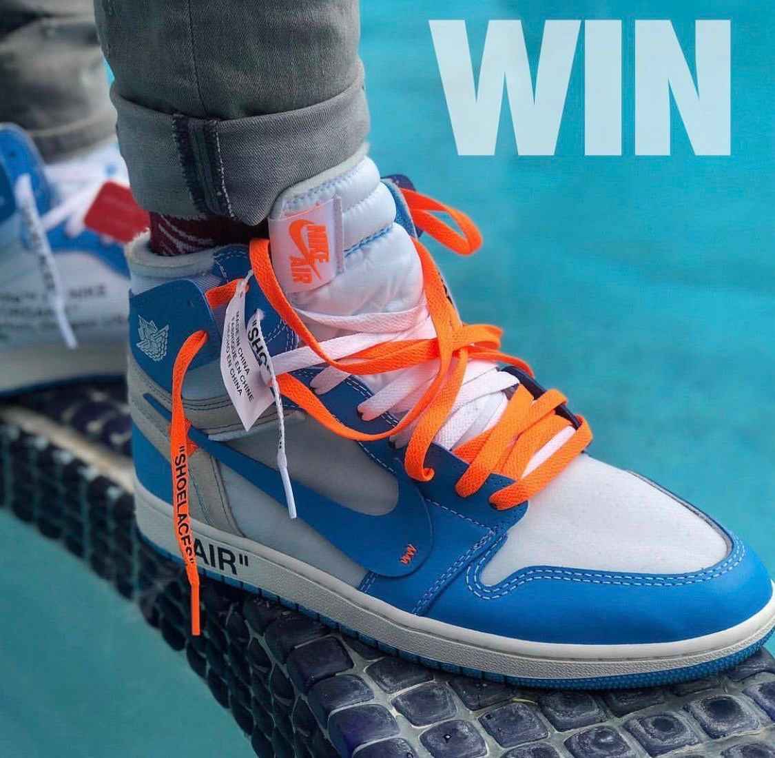 Custom Air Jordan 1 Retro High OG 'UNC' University Blue x OFF-W