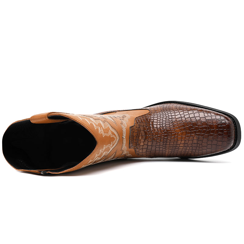 MLB LTHR-25 Embossed Western Boots - Sneakernational