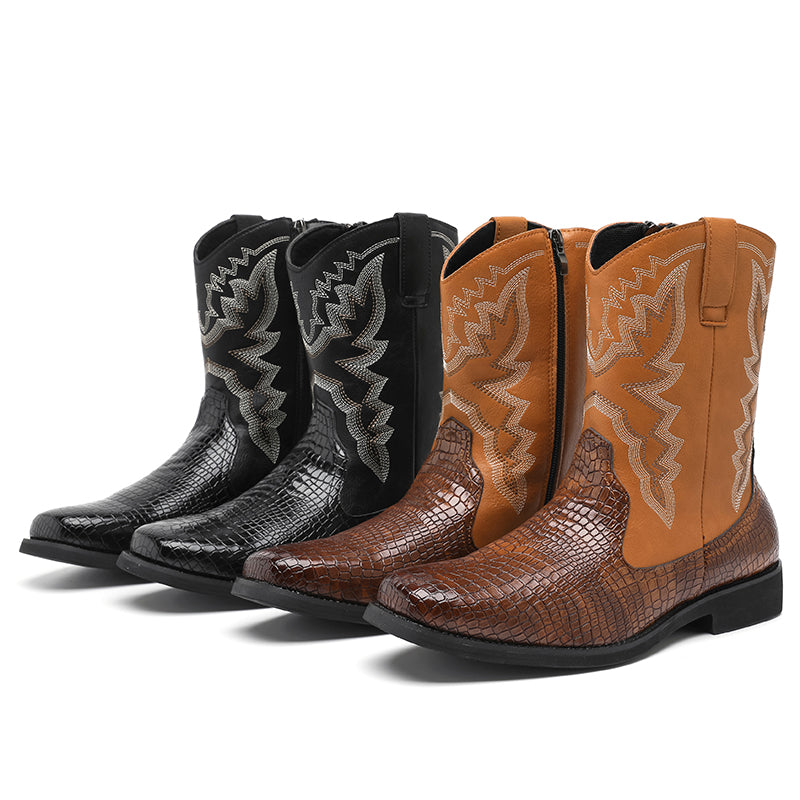 MLB LTHR-25 Embossed Western Boots - Sneakernational