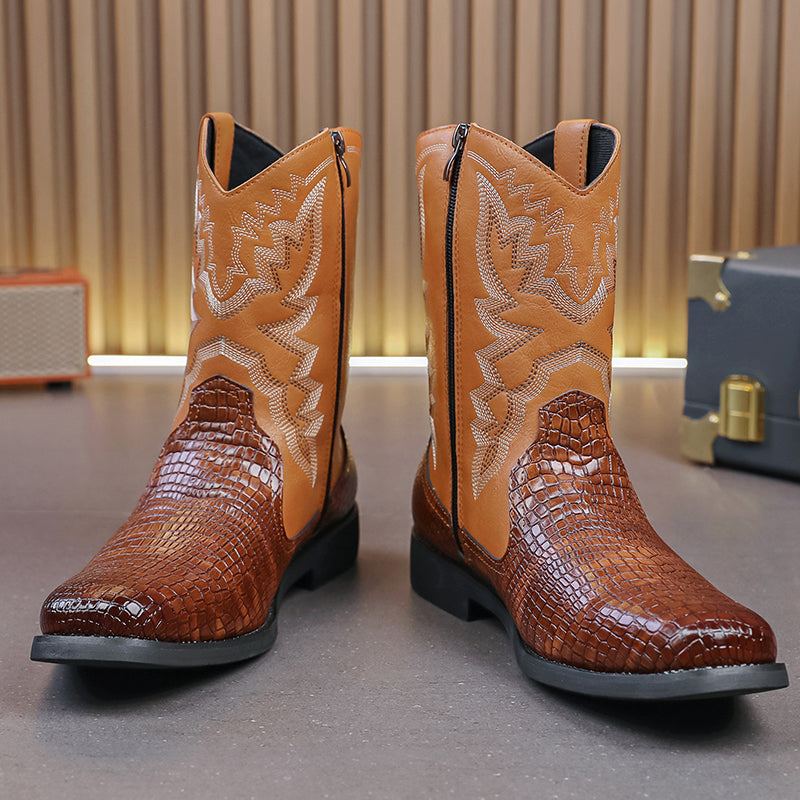 MLB LTHR-25 Embossed Western Boots - Sneakernational