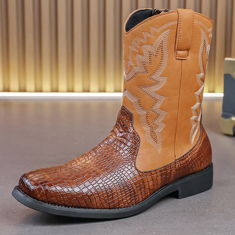 MLB LTHR-25 Embossed Western Boots - Sneakernational