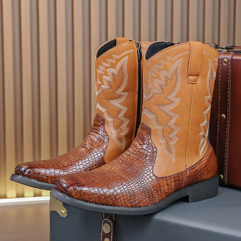 MLB LTHR-25 Embossed Western Boots - Sneakernational
