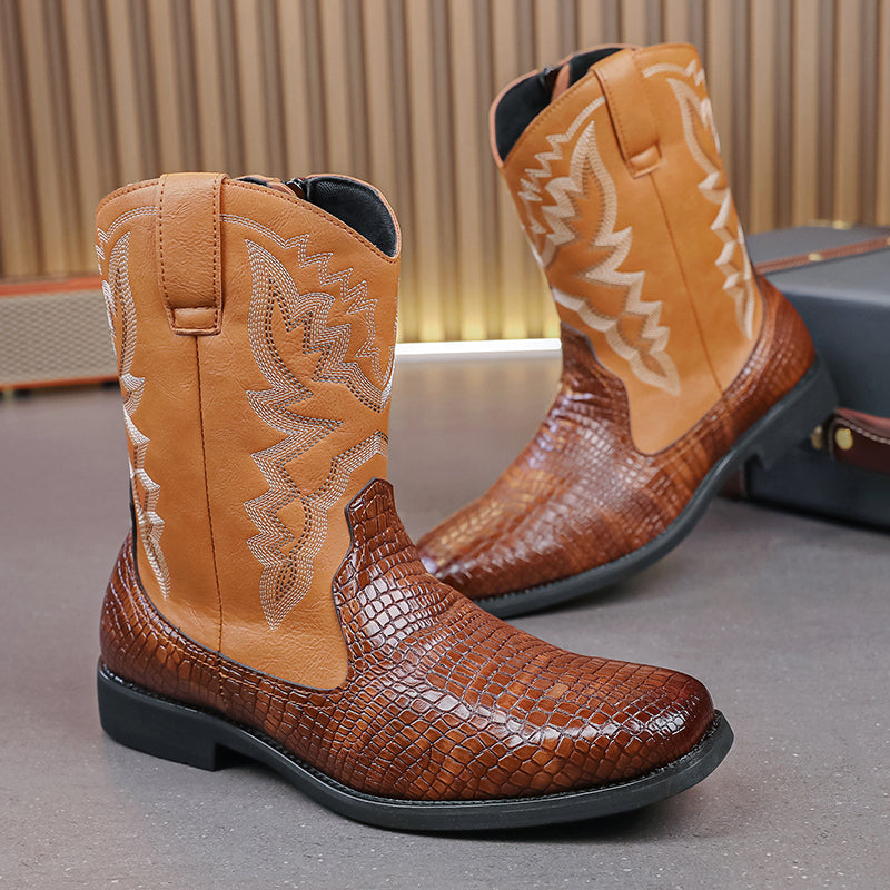 MLB LTHR-25 Embossed Western Boots - Sneakernational
