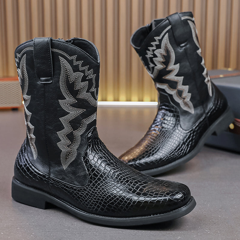 MLB LTHR-25 Embossed Western Boots - Sneakernational