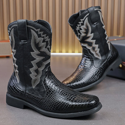 MLB LTHR-25 Embossed Western Boots - Sneakernational