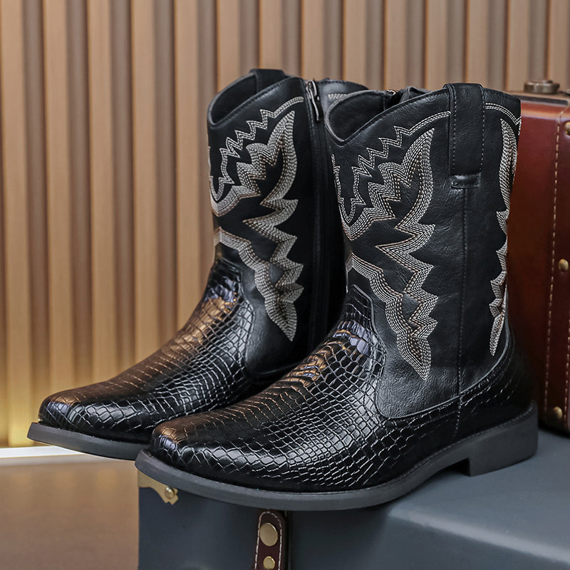 MLB LTHR-25 Embossed Western Boots - Sneakernational
