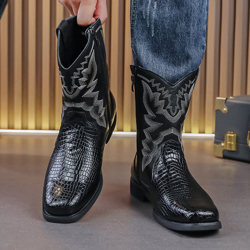 MLB LTHR-25 Embossed Western Boots - Sneakernational