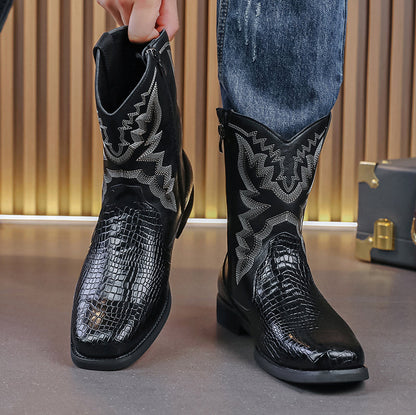 MLB LTHR-25 Embossed Western Boots - Sneakernational
