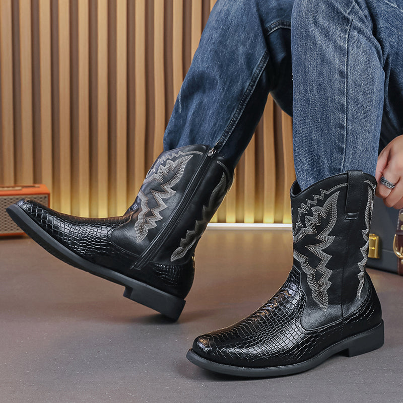 MLB LTHR-25 Embossed Western Boots - Sneakernational
