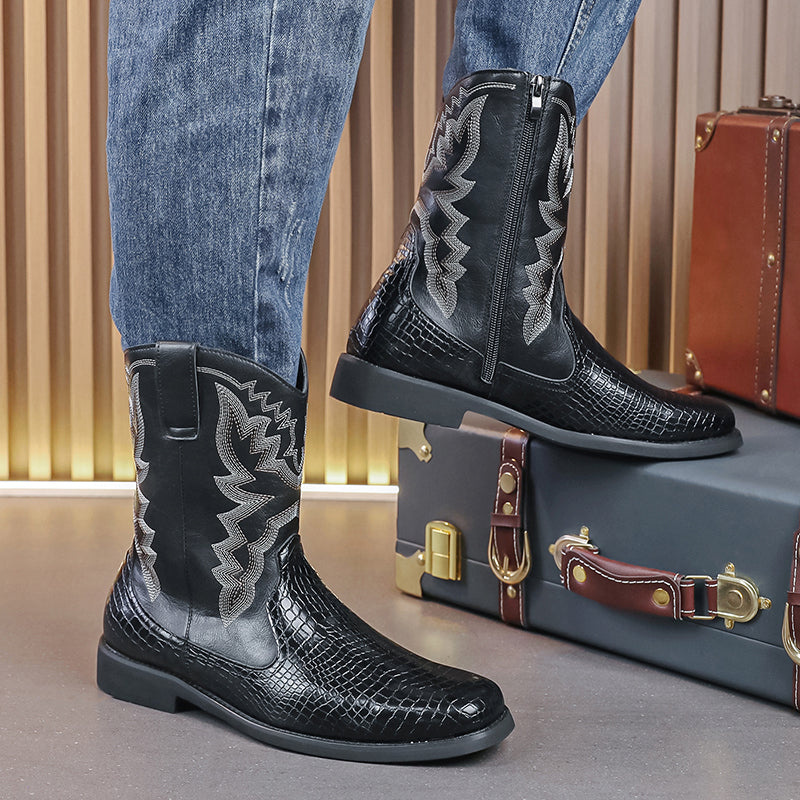 MLB LTHR-25 Embossed Western Boots - Sneakernational