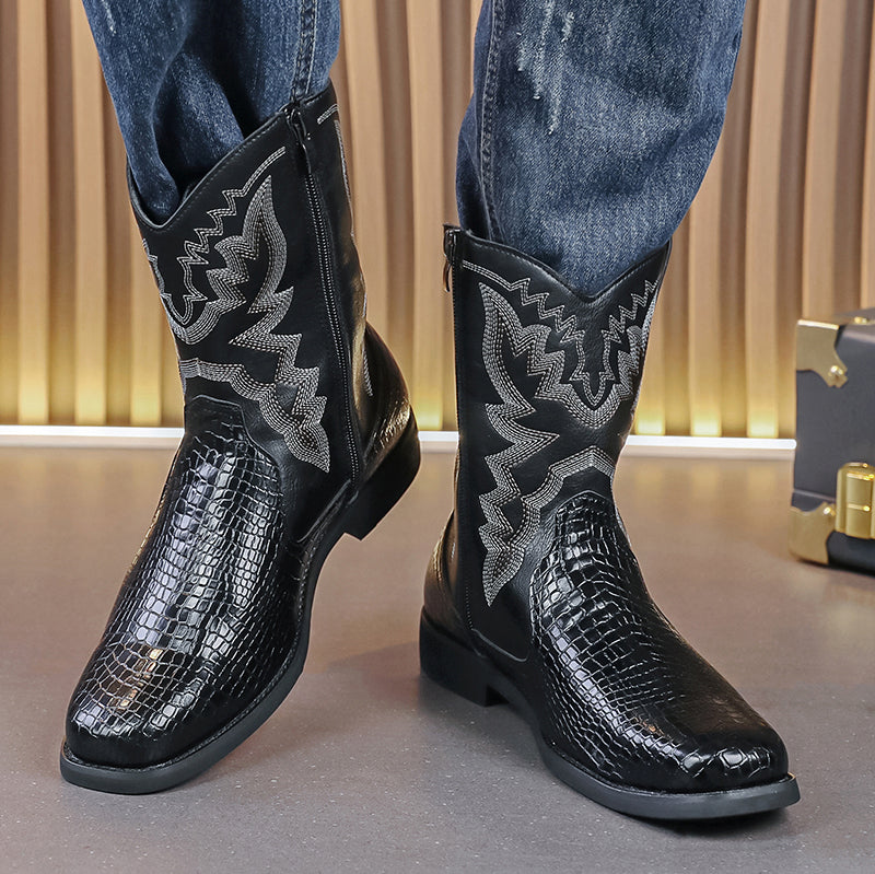 MLB LTHR-25 Embossed Western Boots - Sneakernational