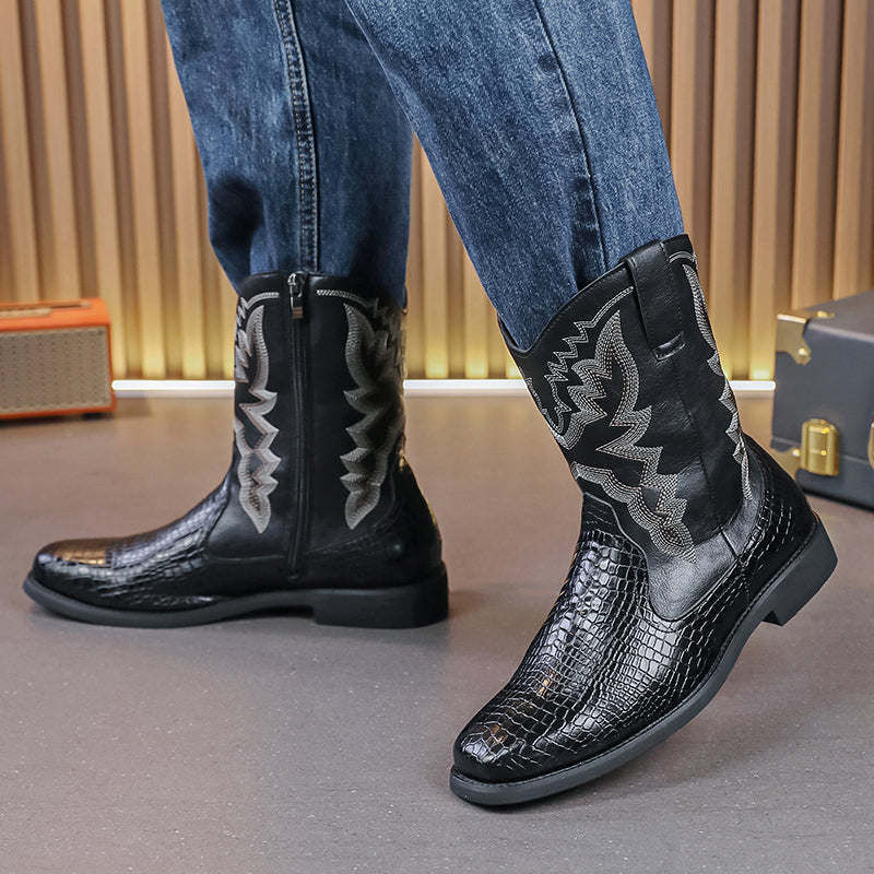 MLB LTHR-25 Embossed Western Boots - Sneakernational