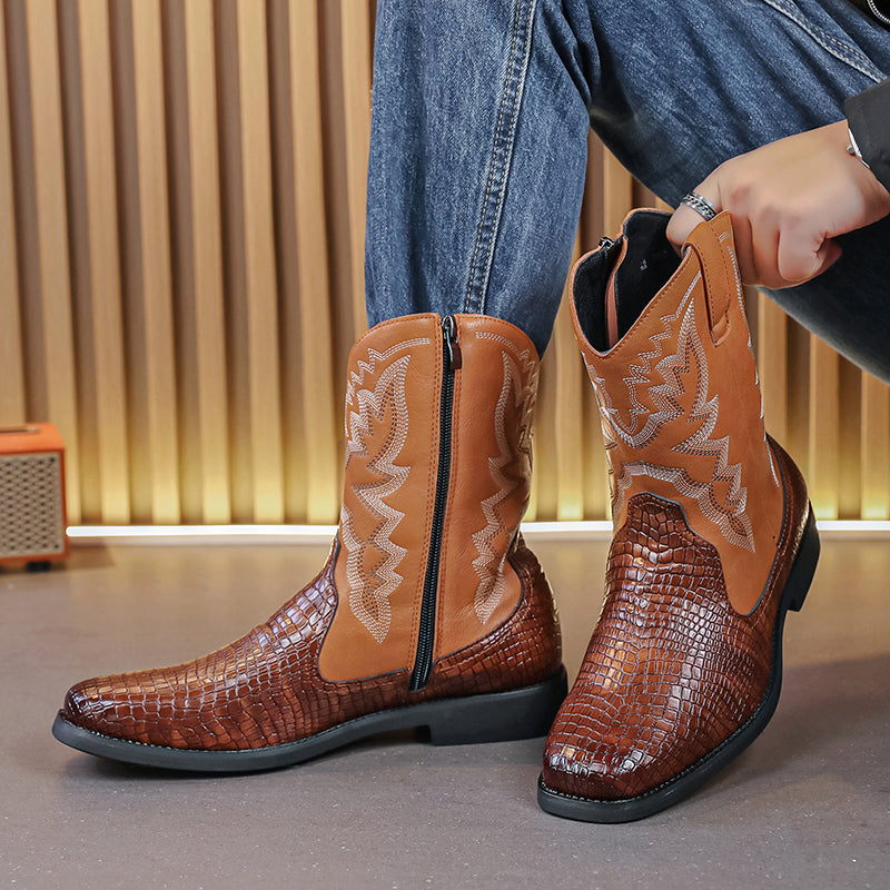 MLB LTHR-25 Embossed Western Boots - Sneakernational