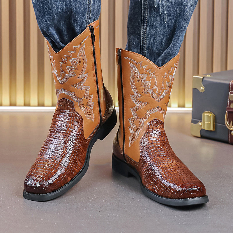 MLB LTHR-25 Embossed Western Boots - Sneakernational