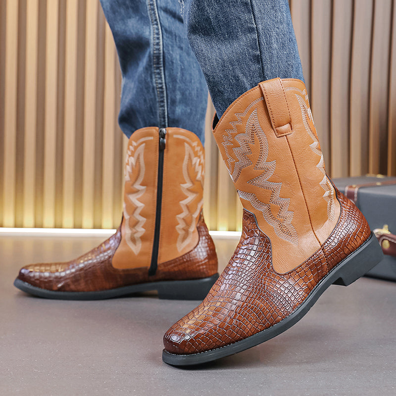 MLB LTHR-25 Embossed Western Boots - Sneakernational