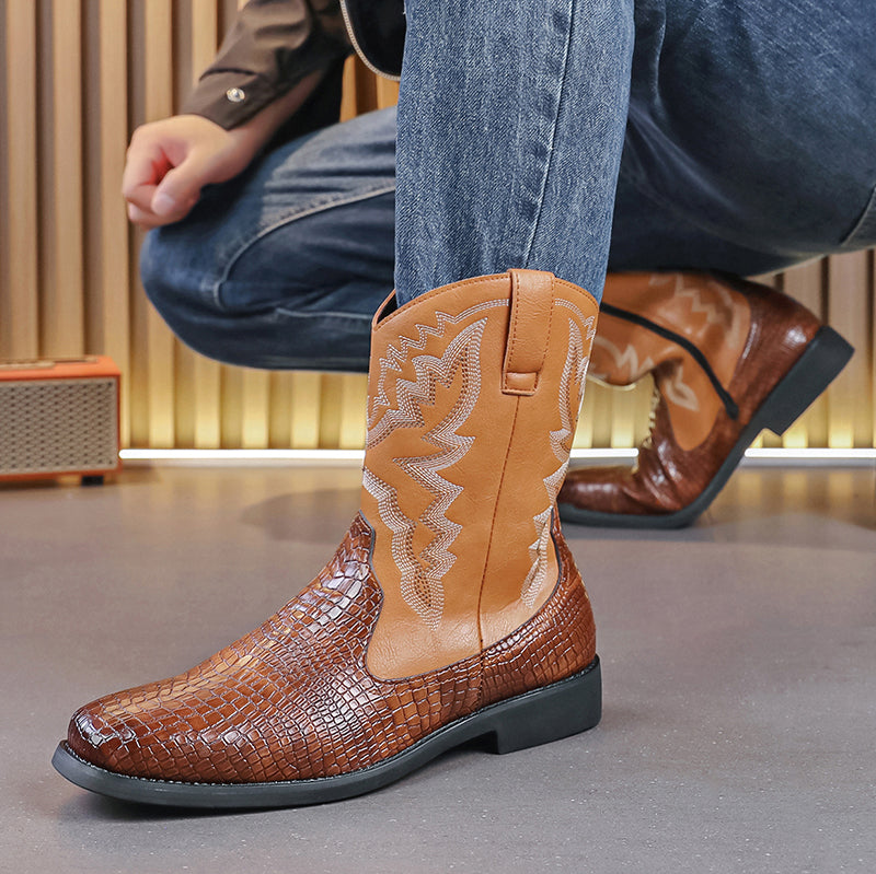 MLB LTHR-25 Embossed Western Boots - Sneakernational