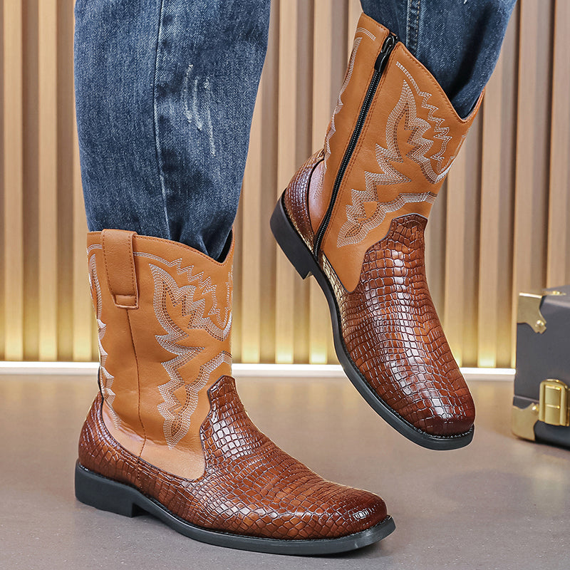 MLB LTHR-25 Embossed Western Boots - Sneakernational