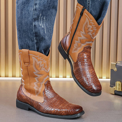 MLB LTHR-25 Embossed Western Boots - Sneakernational
