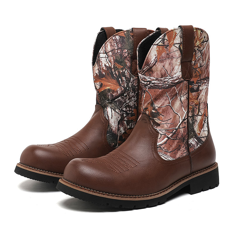 MLB LTHR-27 Camo Western Cowboy Boots - Sneakernational