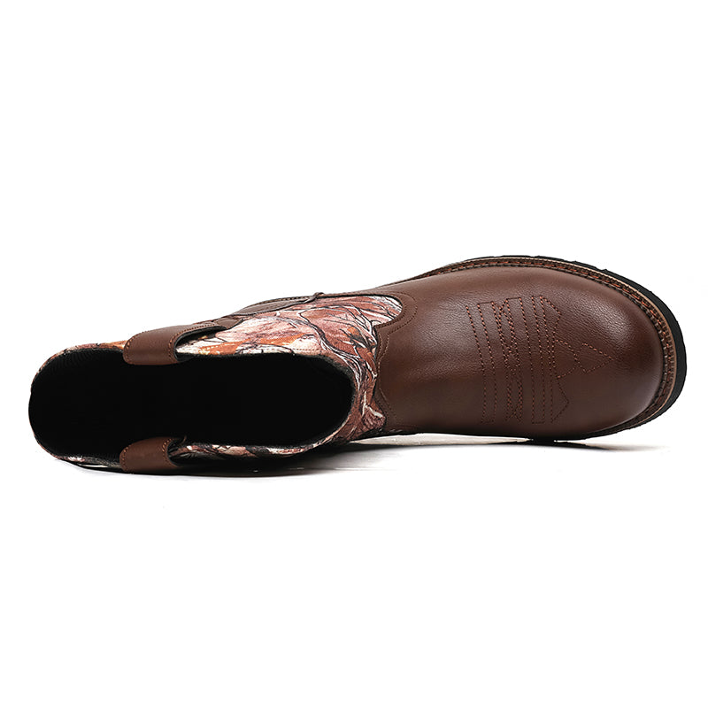 MLB LTHR-27 Camo Western Cowboy Boots - Sneakernational