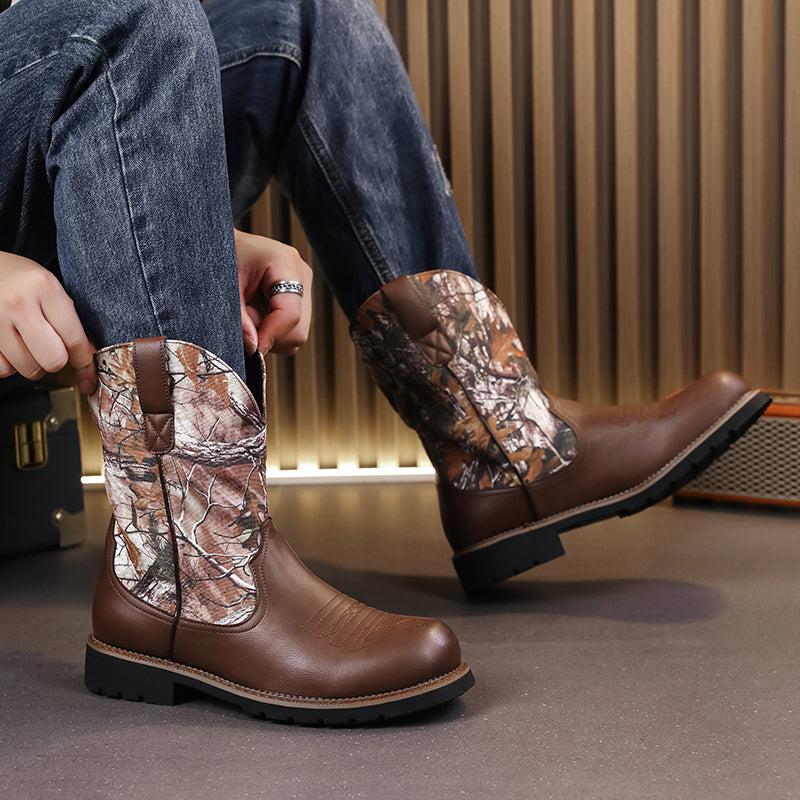MLB LTHR-27 Camo Western Cowboy Boots - Sneakernational