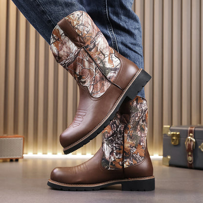 MLB LTHR-27 Camo Western Cowboy Boots - Sneakernational