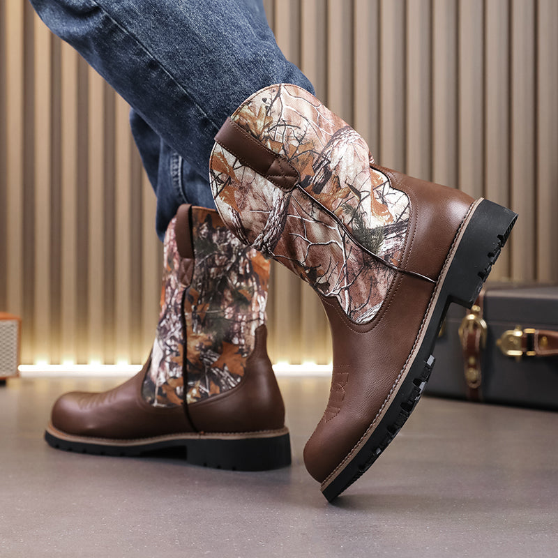 MLB LTHR-27 Camo Western Cowboy Boots - Sneakernational