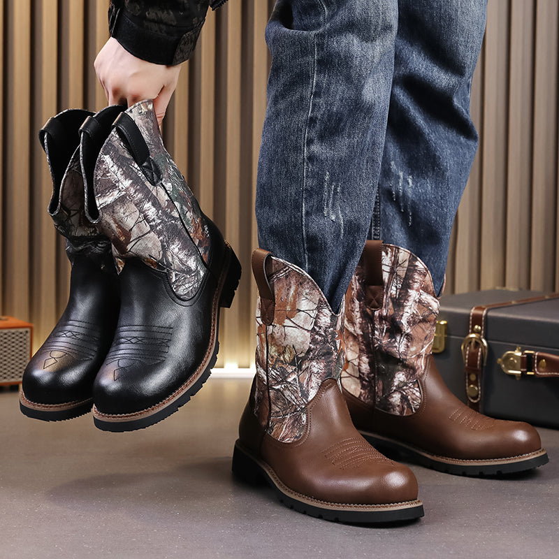 MLB LTHR-27 Camo Western Cowboy Boots - Sneakernational