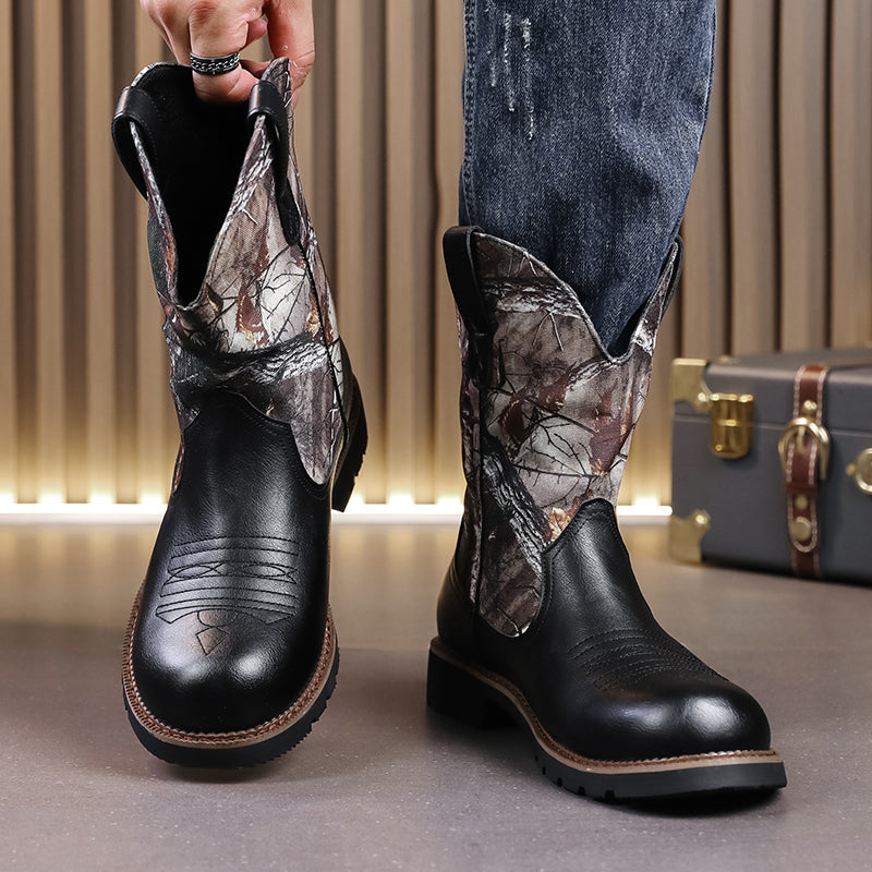 MLB LTHR-27 Camo Western Cowboy Boots - Sneakernational