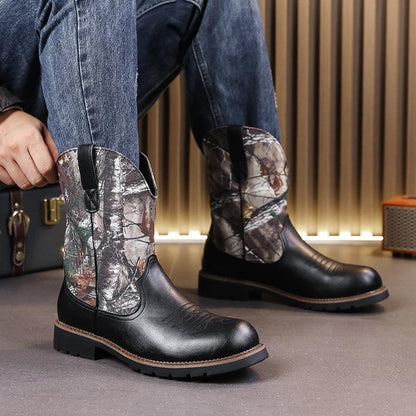 MLB LTHR-27 Camo Western Cowboy Boots - Sneakernational