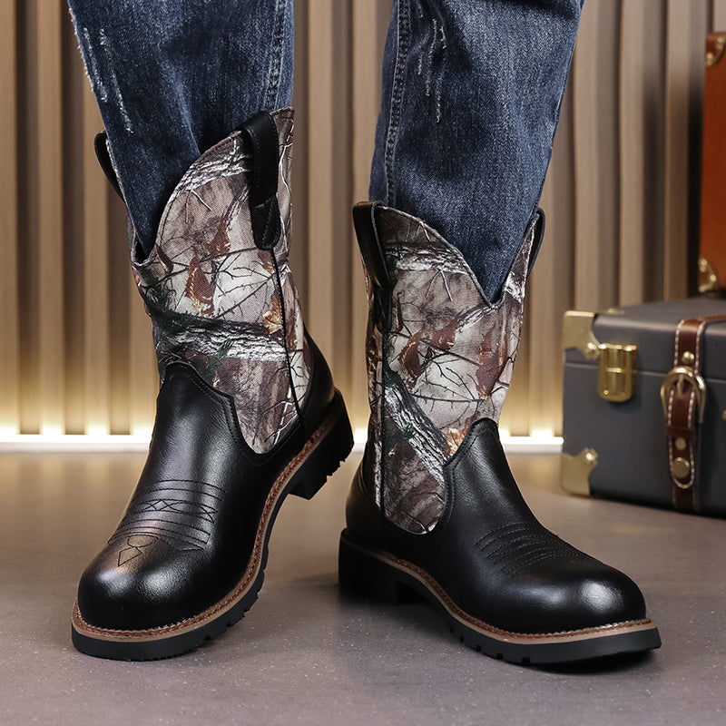 MLB LTHR-27 Camo Western Cowboy Boots - Sneakernational