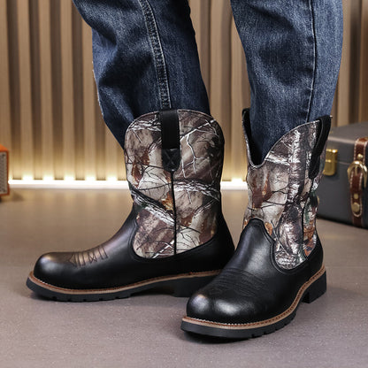 MLB LTHR-27 Camo Western Cowboy Boots - Sneakernational