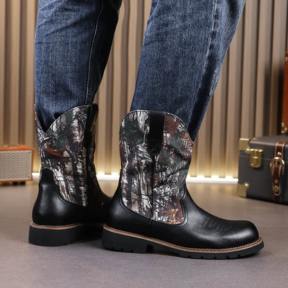 MLB LTHR-27 Camo Western Cowboy Boots - Sneakernational